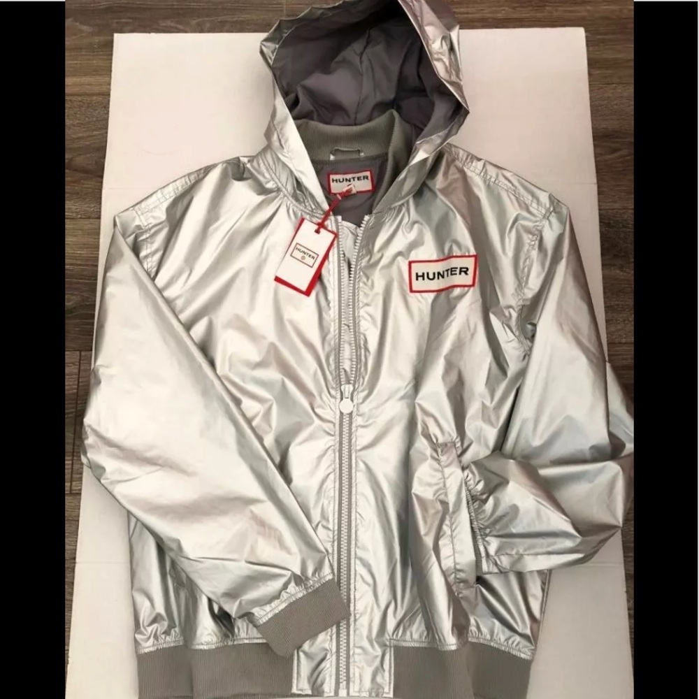 Hunter for Target silver hooded jacket Sz S